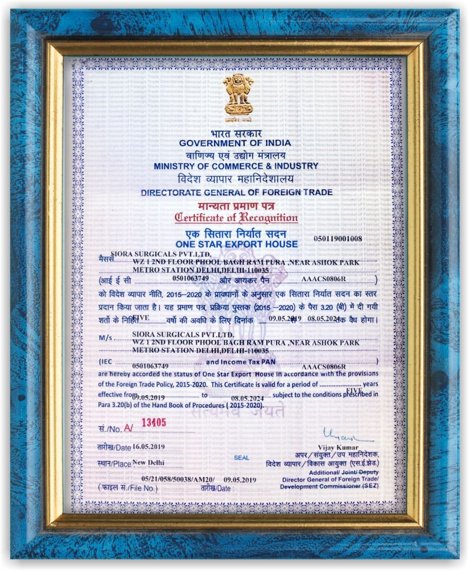 Certificate of Recognition One Star Export House