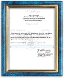 Free Sale Certificate - (Indian FDA)