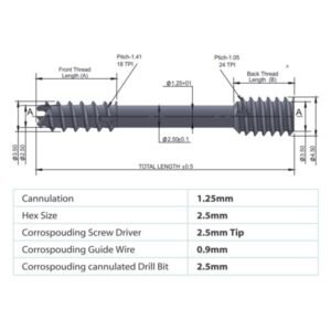 SCRUCAN Cannulated Compression Screw 3.5mm/4.5mm – Titanium