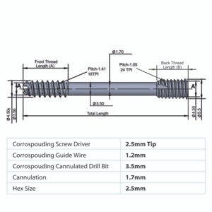 SCRUCAN Cannulated Compression Screw 4.5mm/5.5mm – Titanium
