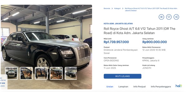 Lelang Rolls-Royce Murah Pemerintah: Harga Fantastis, Segera Daftar!